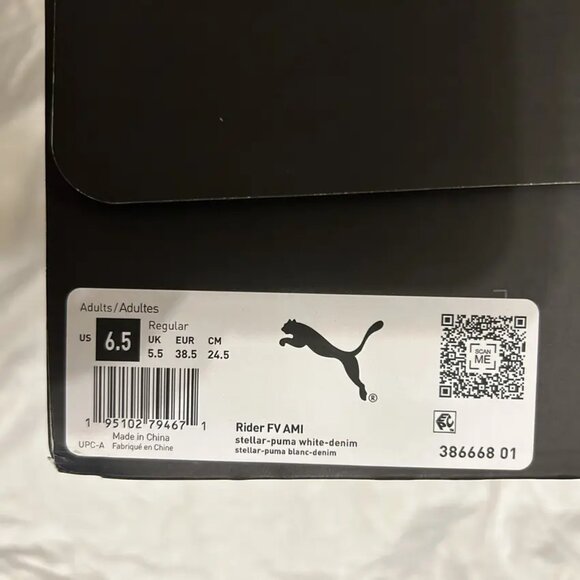 NWOT PUMA x AMI Rider FV Sneakers, Size: 38.5 EU / 6.5 US - Picture 4 of 9